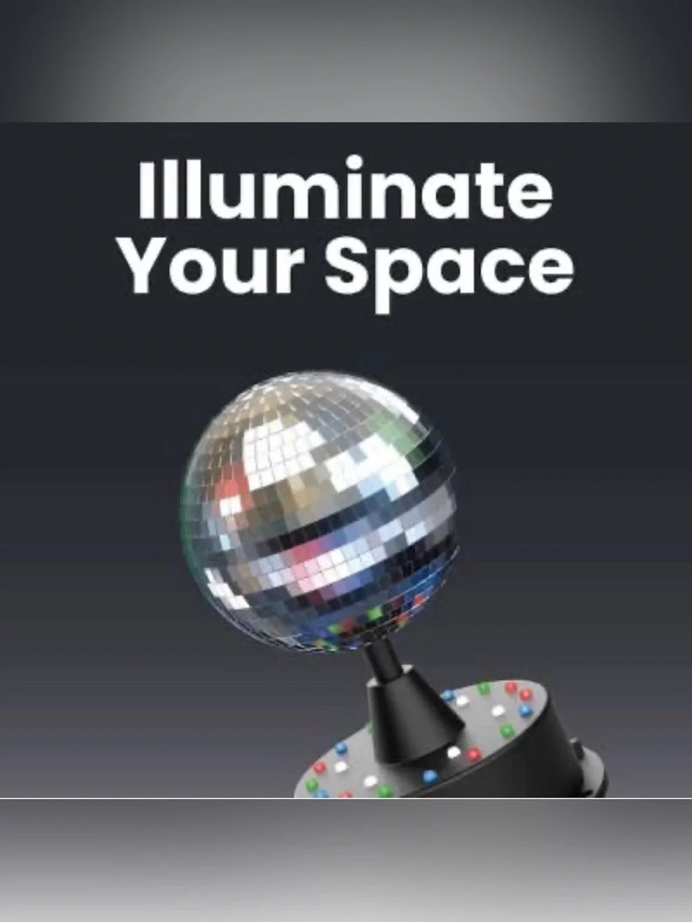 GEMS 18 LED Wireless Party Multicolor Rotating Disco Mirror Ball New in Box